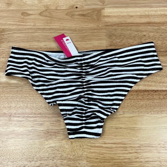 Xhilaration Juniors' Striped Cheeky Hipster Bikini Bottom - Size XL - NWT - Picture 6 of 7